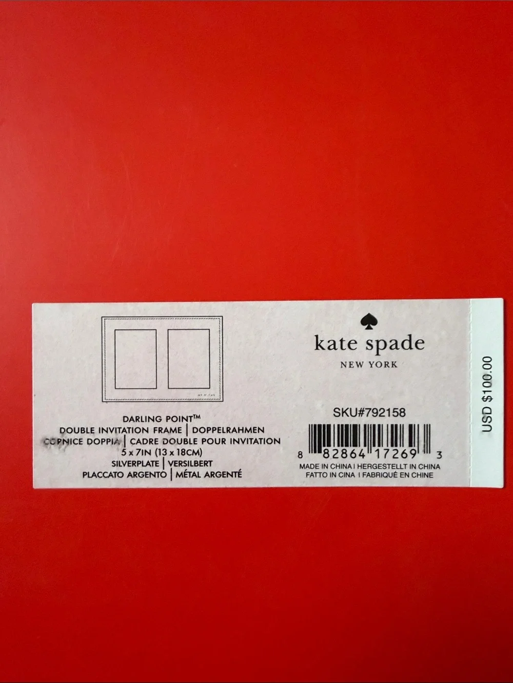 Kate Spade “Mr. And Mrs.” Double Invitation Frame